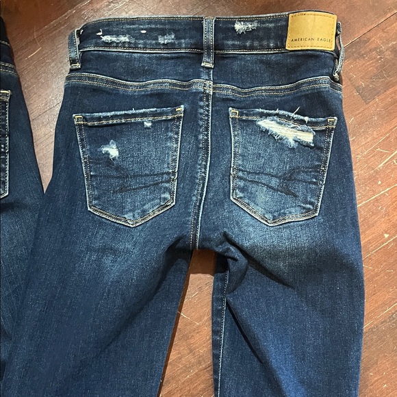 Bundle American Eagle Outfitters Women's Dark Blue Skinny Jeggings - Picture 8 of 12